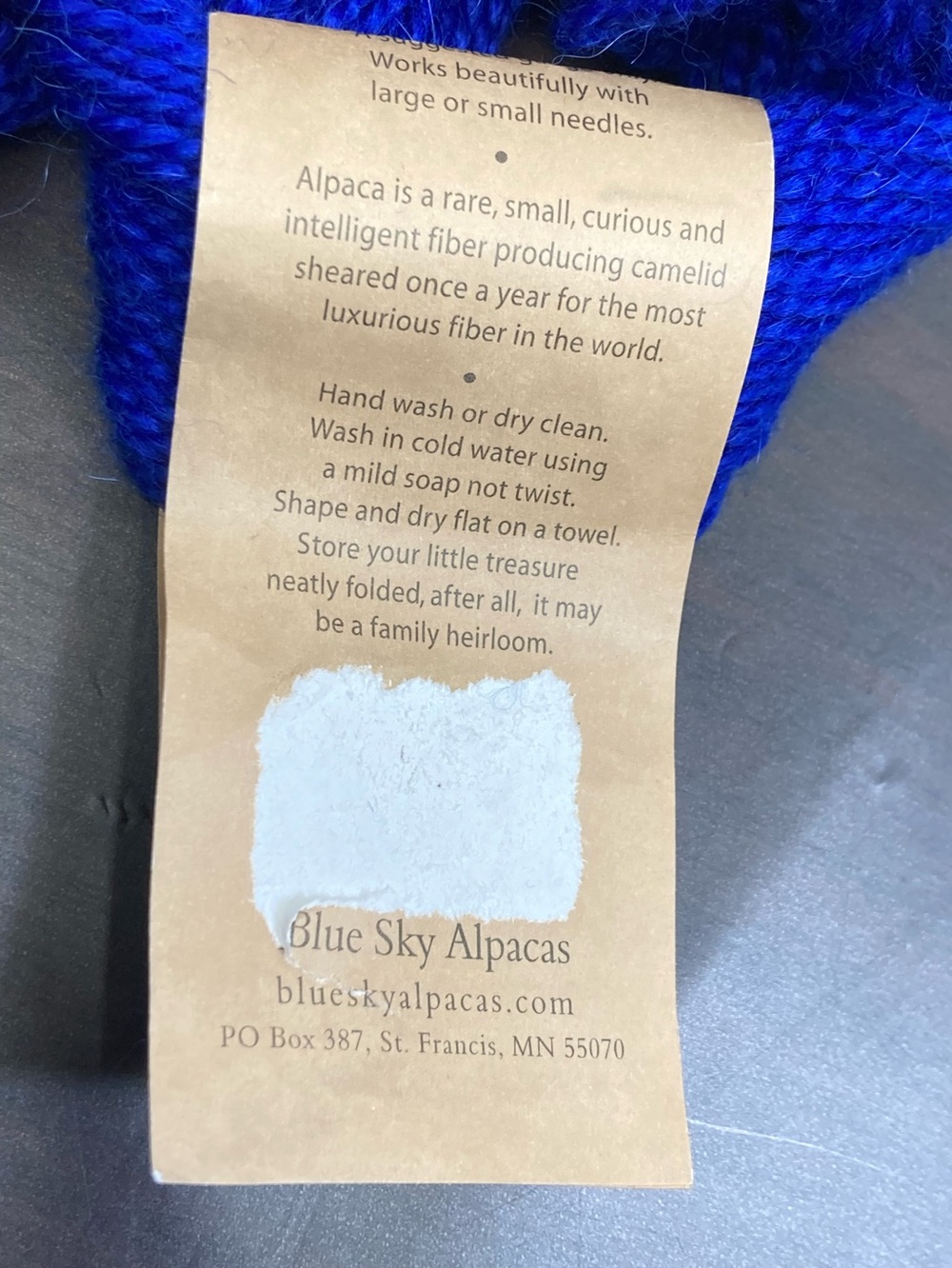 🐶 🐱 NEW 198 g / 6.98 oz Alpaca Blend Men's Socks & Underwear Yarn - Royal Blue - Picture 4 of 8